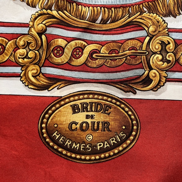 Hermes ‘Bride de Cour’ Scarf. 100% Silk. Made in France. Hand Rolled edges. - Picture 4 of 15